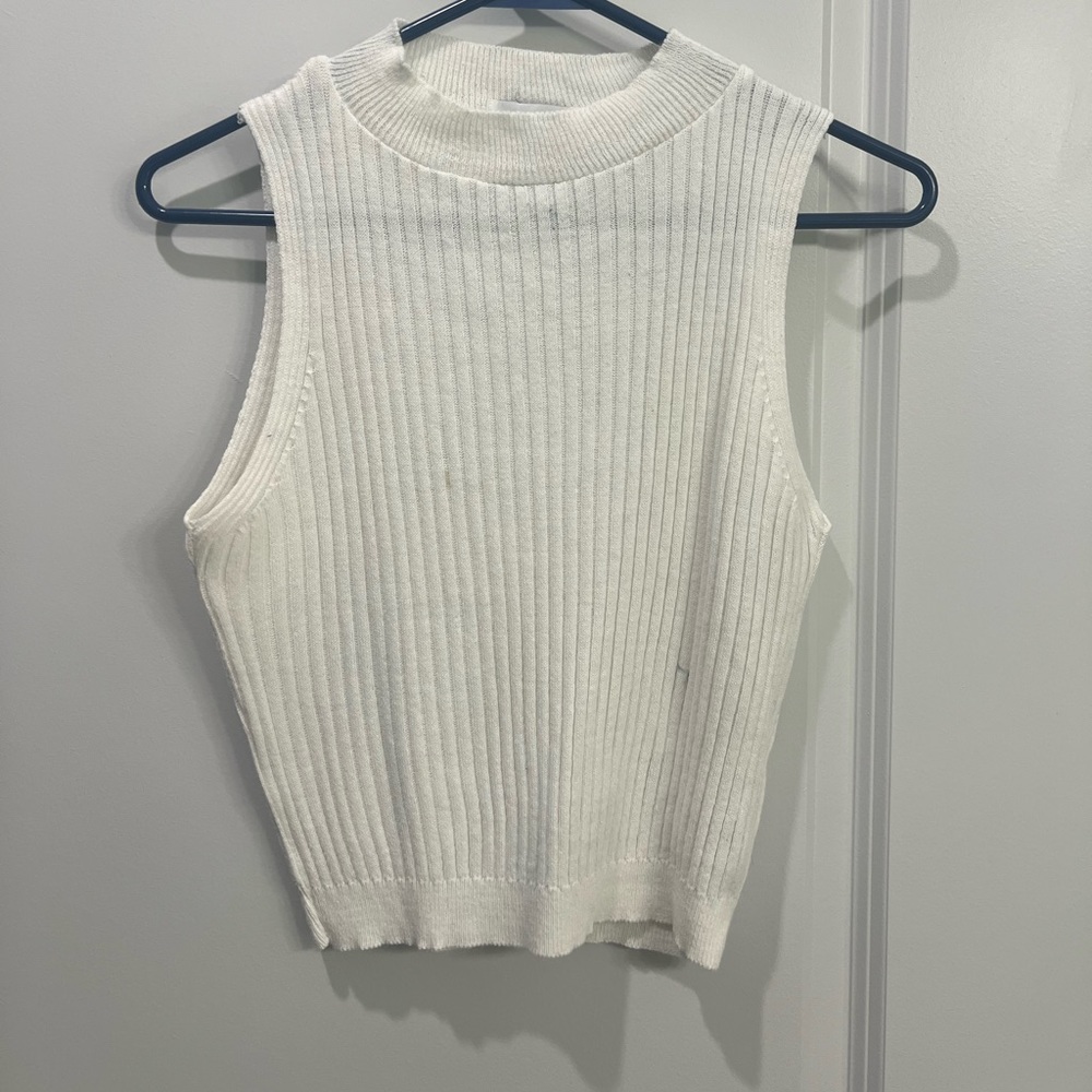SheIn White High-Neck Sweater Tank